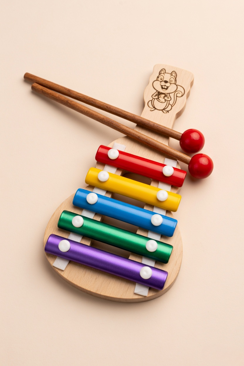 Wooden Guitar Xylophone – Colorful Musical Toy for Kids